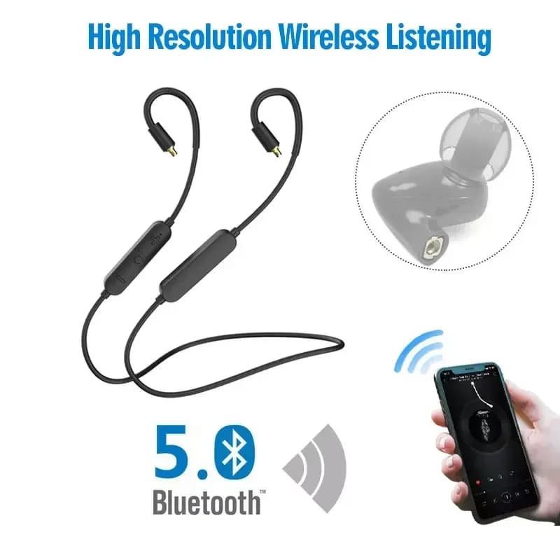 Câble Bluetooth sans fil pour écouteurs, MMCX, 2PIN, IE80, QDC, A2DC, IE40PRO, Kband, QCC5125 Sat, A