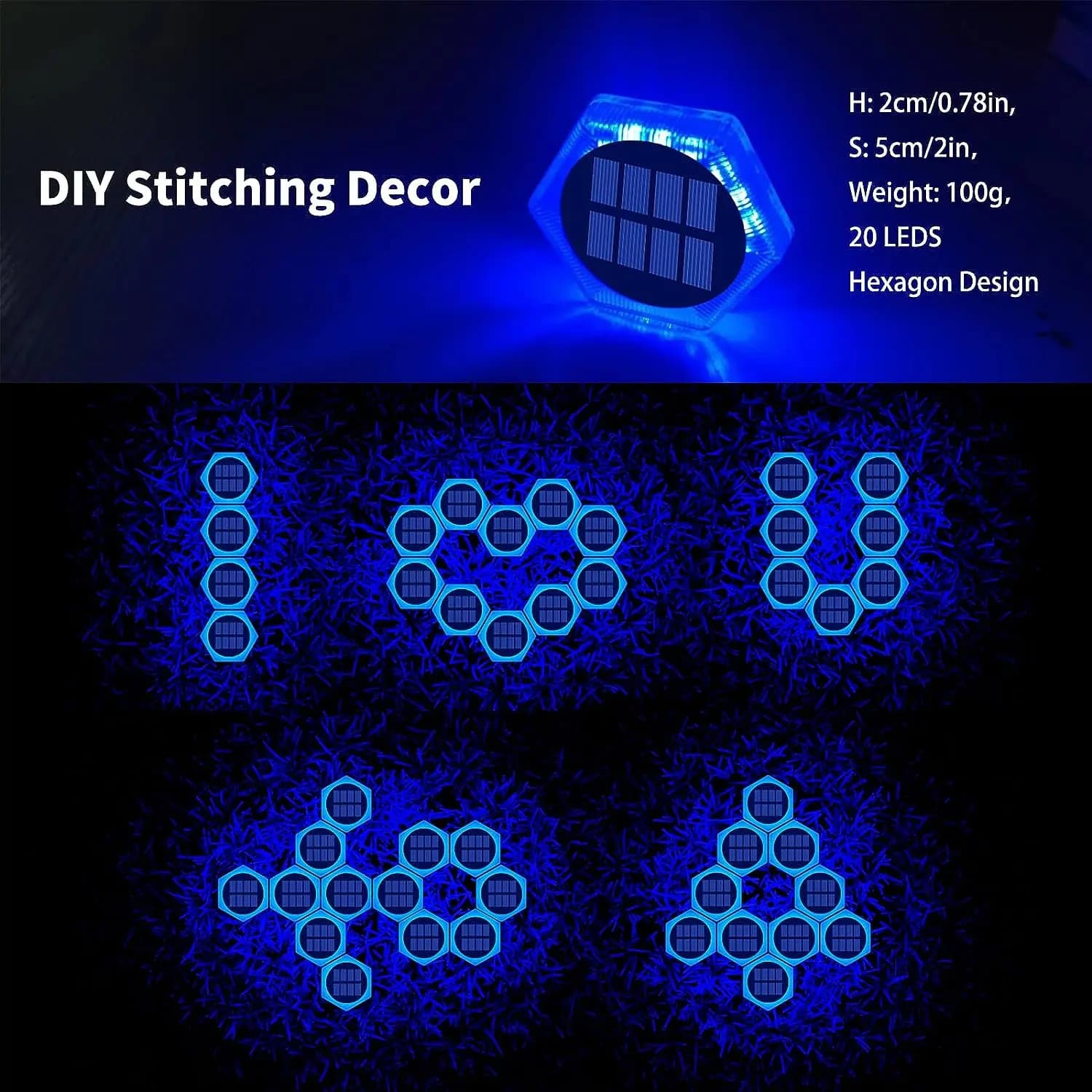 Paquet de 6 lumières solaires d'allée extérieure IP68 étanche bleu pont lumières de marche lumières 