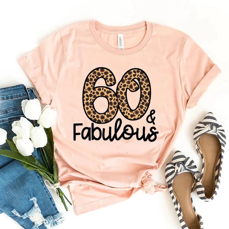 T-shirt imprimé léopard pour femme, joli cadeau d'anniversaire, haut fabuleux, vêtements féminins, a