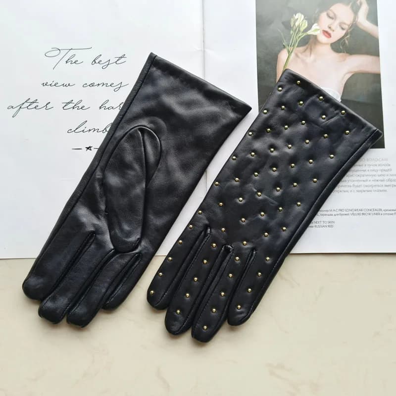 Nouveaux gants d'hiver en peau de mouton pour femmes avec écran tactile et gants en cuir véritable d