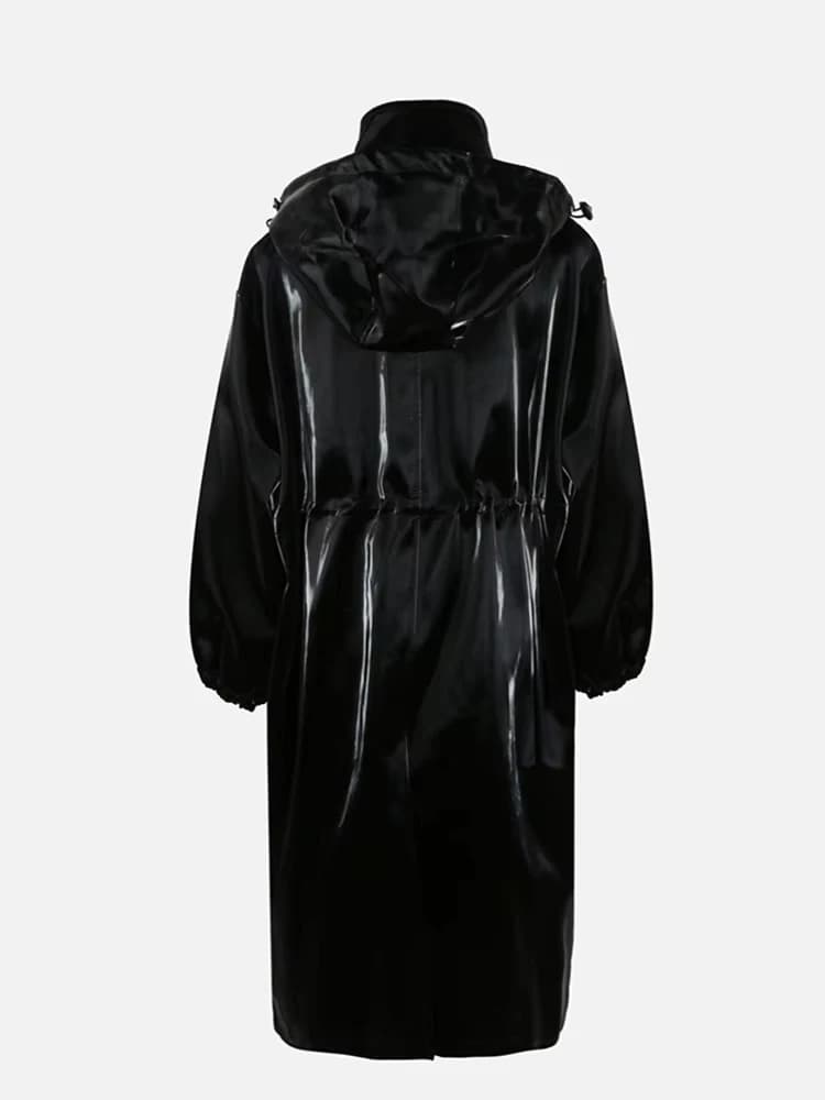 Mauroicardi-Manteau Long en Faux Cuir PVC pour Femme, Imperméable et Brcorporelle, avec Poignées, Ca