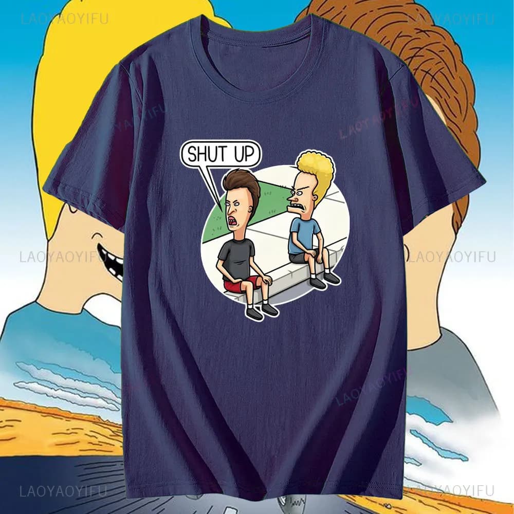 Beavis Butthead-T-shirt à manches courtes en coton pour hommes et femmes, T-shirt drôle, Cool, Haute