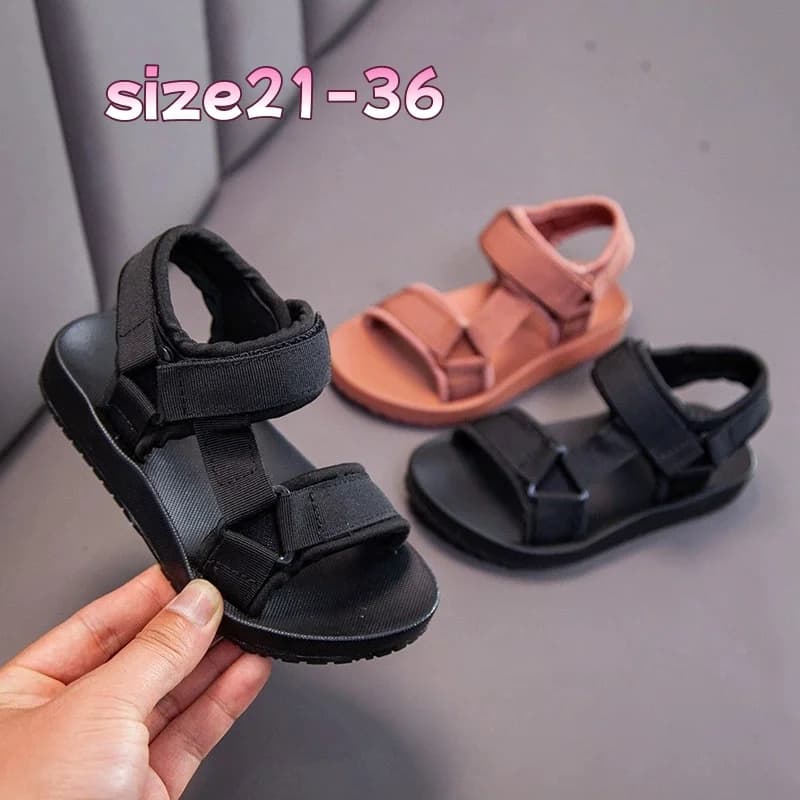 Sandales d'été respirantes pour enfants, chaussures de plage plates antidérapantes pour tout-petits 
