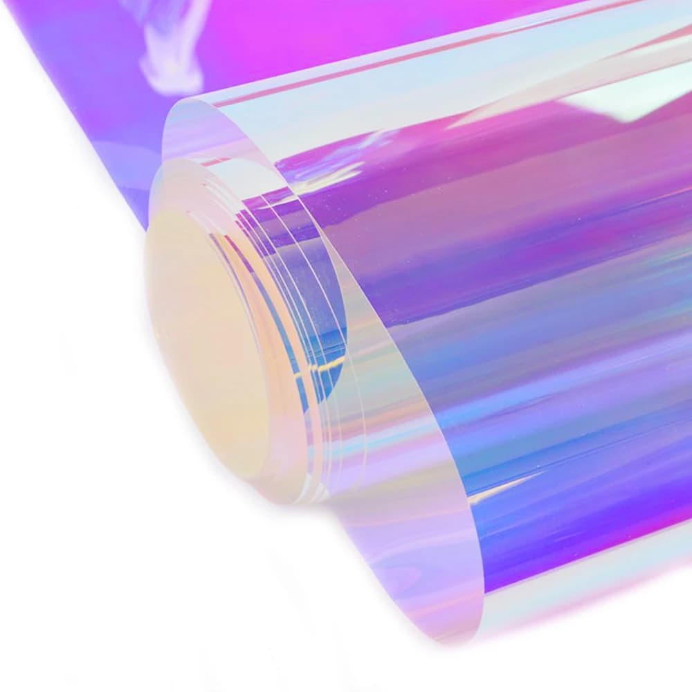 Film holographique transparent pour fenêtre, vinyle dichroïque irisé, autocollant décoratif en verre