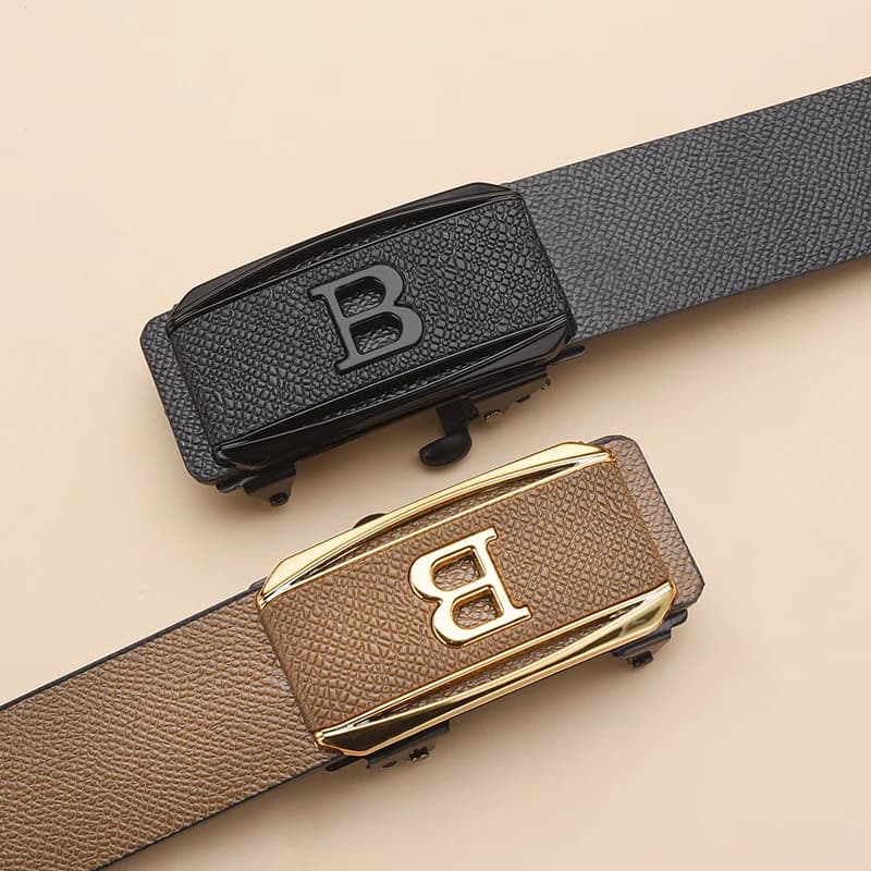 La nouvelle boucle sans dents boucle automatique ceinture hommes style décontracté affaires tout-mat