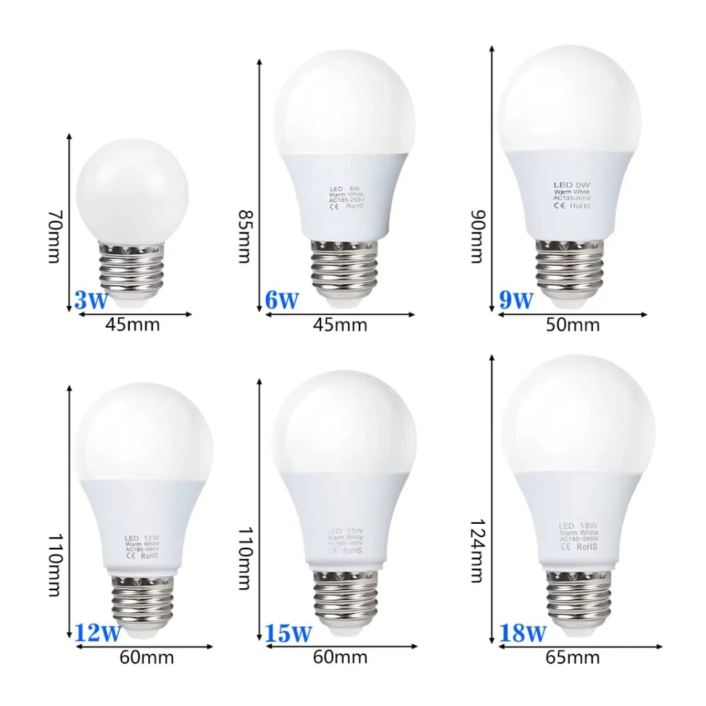 Ampoule LED pour salon et maison, lampes d'intérieur, ampoule LED, AC 220V, SMD2835, 3W, 6W, 9W, 12W