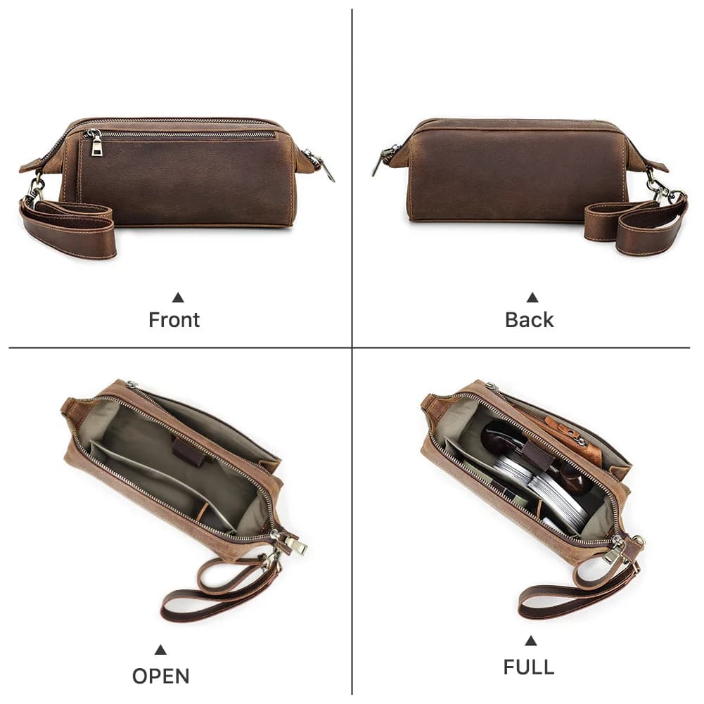 Sac fonctionnel en cuir véritable pour tuyaux de tabac, sac de cachette pour fumer, pochette pour he