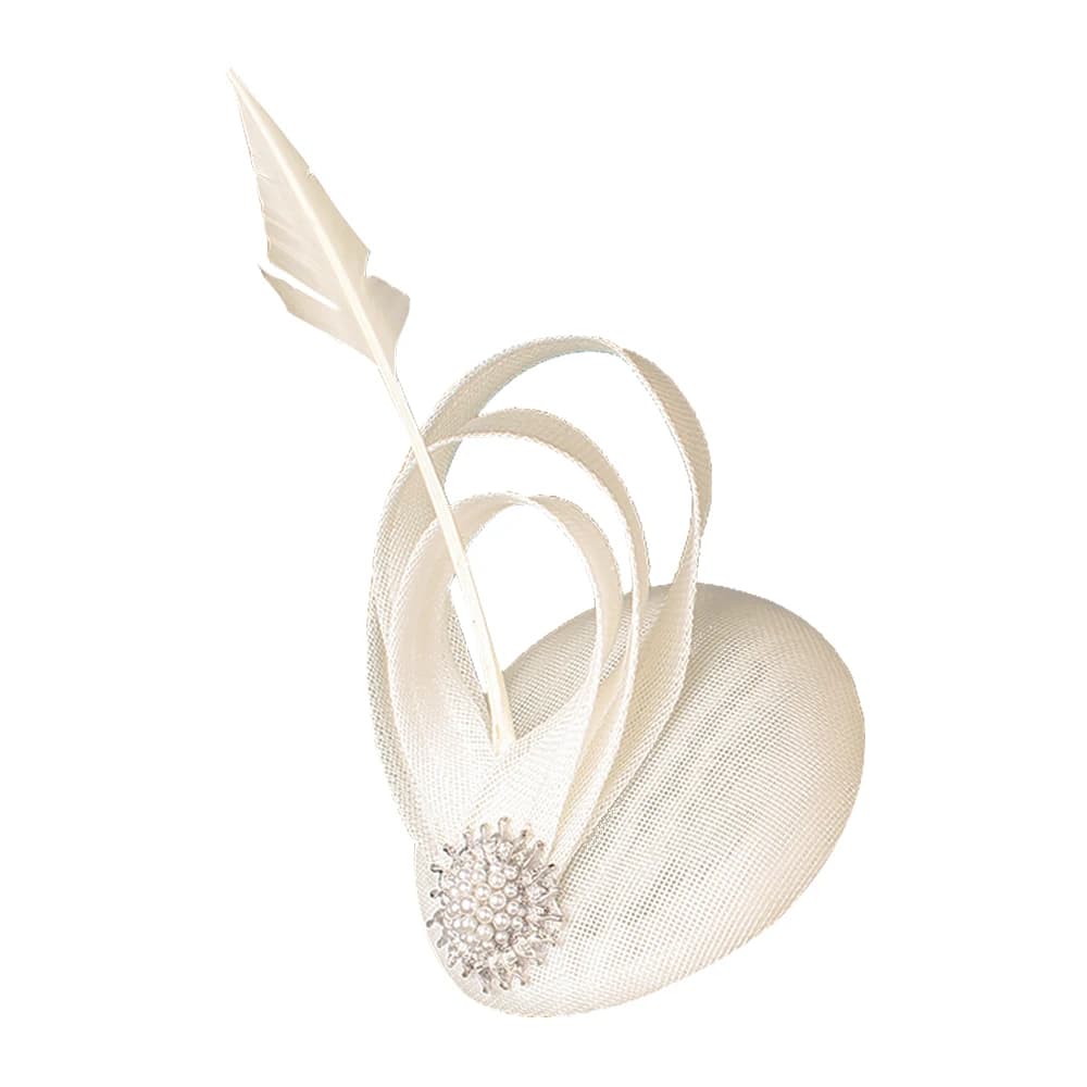 Chapeau fascinateur Imitation Sinamay Champagne, couvre-chef de mariage élégant pour femmes avec épi
