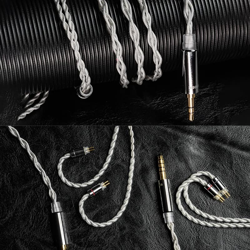 LETSHUOER M11 balance simple de 3,5 mm et 4,4 mm avec fil de cuivre plaqué argent à 2 broches et 392