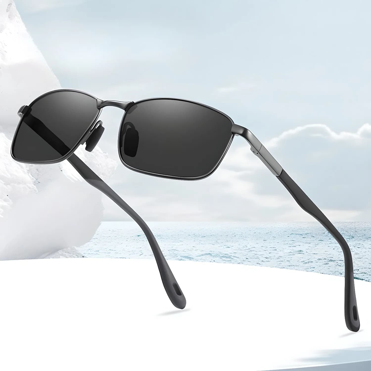 Lunettes de soleil polarisées A743 pour hommes, photochromiques, vision nocturne, monture en métal c