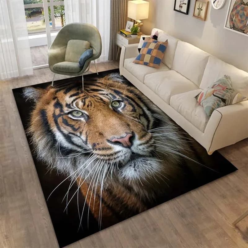 Polymères de sol animaux tigre, décoration de porte, maison, salon
