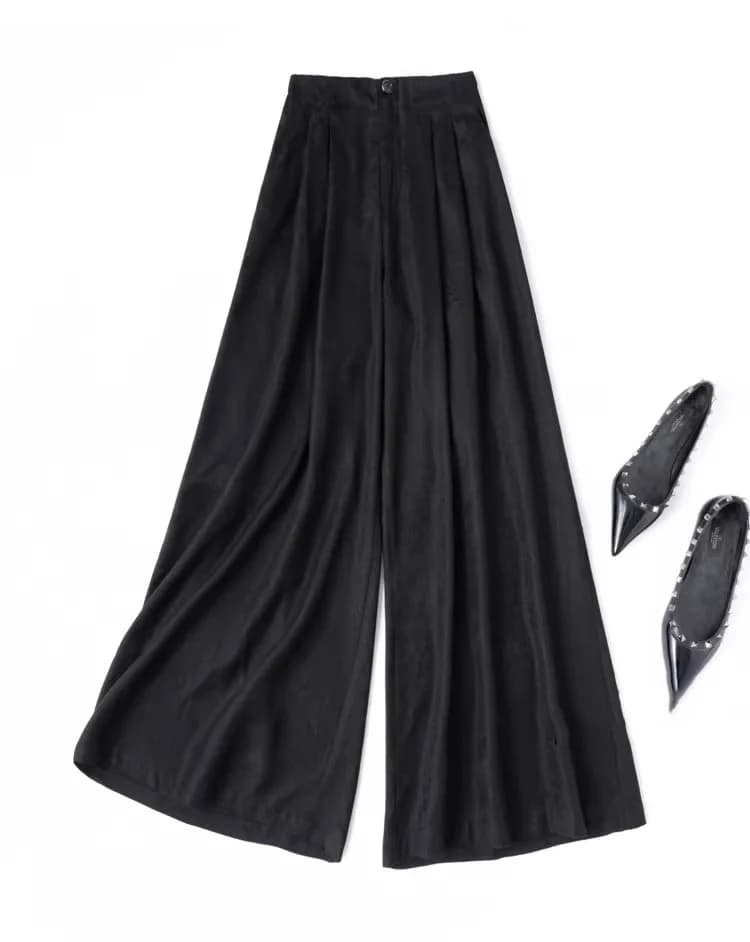 Pantalon en soie véritable 100% Birdtree 28M, pantalon large à taille élastique jacquard pour femme,