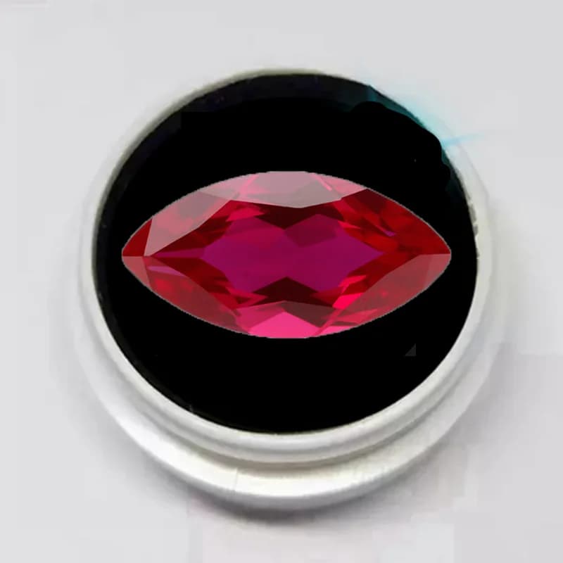 Pierre précieuse taillée en marquise avec lumière UV, AdrenGlow en boîte pour bijoux, gemme de brico