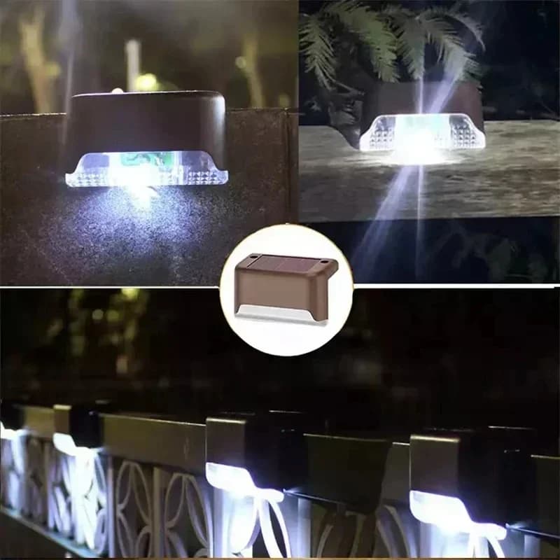 1/4/8/12/pcs LED solaire lumières extérieure jardin lumière pont lampe solaire escaliers lumière éta