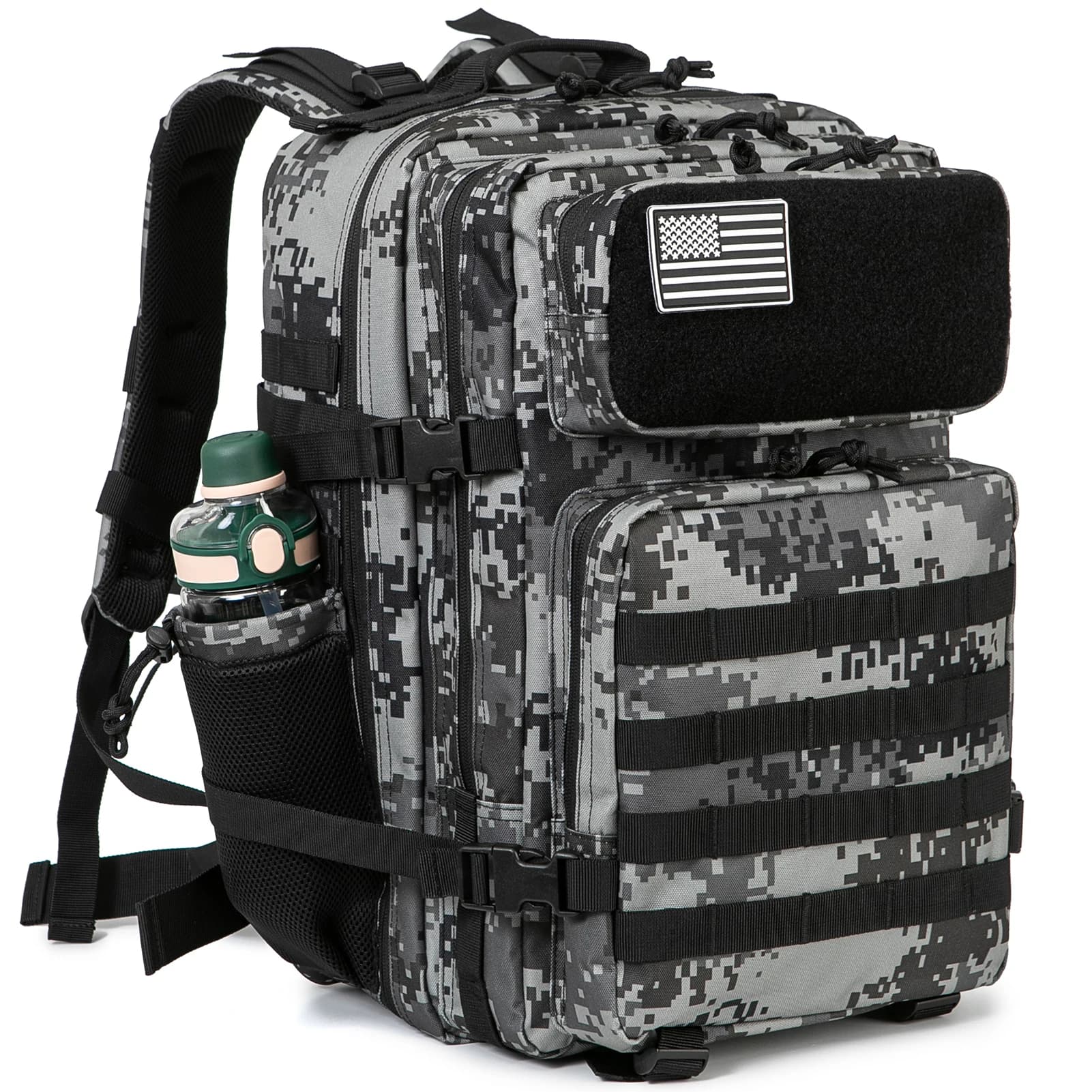 Sac à dos Dull avec porte-bouteille pour hommes et femmes, sac d'assaut, sac à dos RapDuty, école de