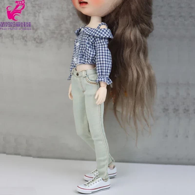 Blythe-Salopette à carreaux avec glaand, vêtements de beurre, pantalons pour beurre, tenues Azone, O