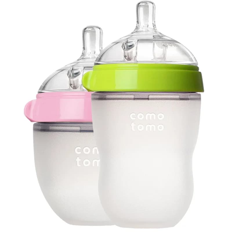 Biberons 2 Pack biberon sans BPA enfants biberon en silicone vert/rose 5 oz et 8 oz