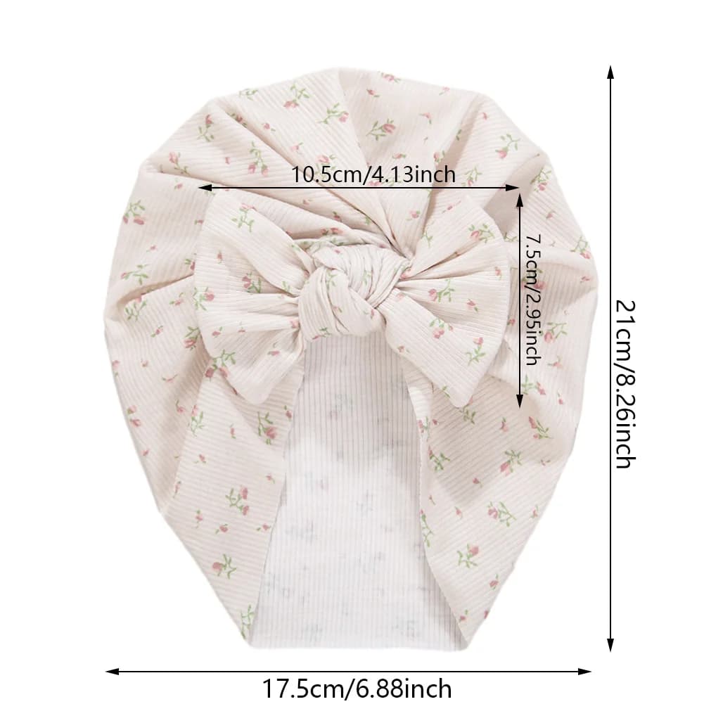 3 pièces/lot bébé garçons filles fleur imprimé bébé inde Turban chapeaux doux cheveux arcs Top noué 