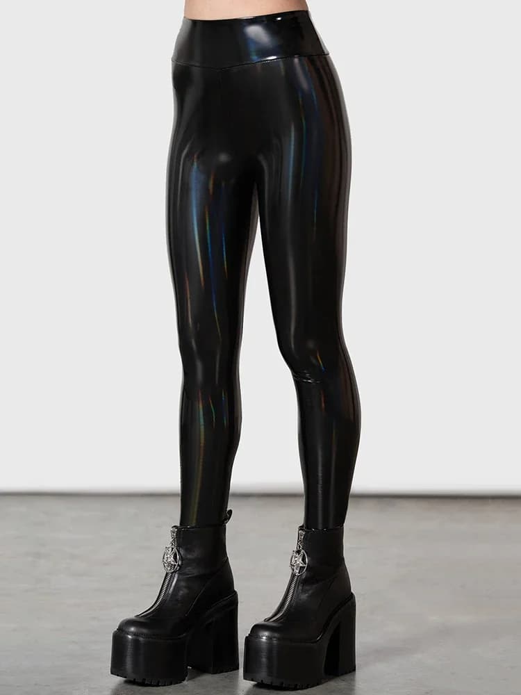 Pantalon en cuir PU extensible pour femmes, taille haute, moulant, sans couture, personnalisé, Look 