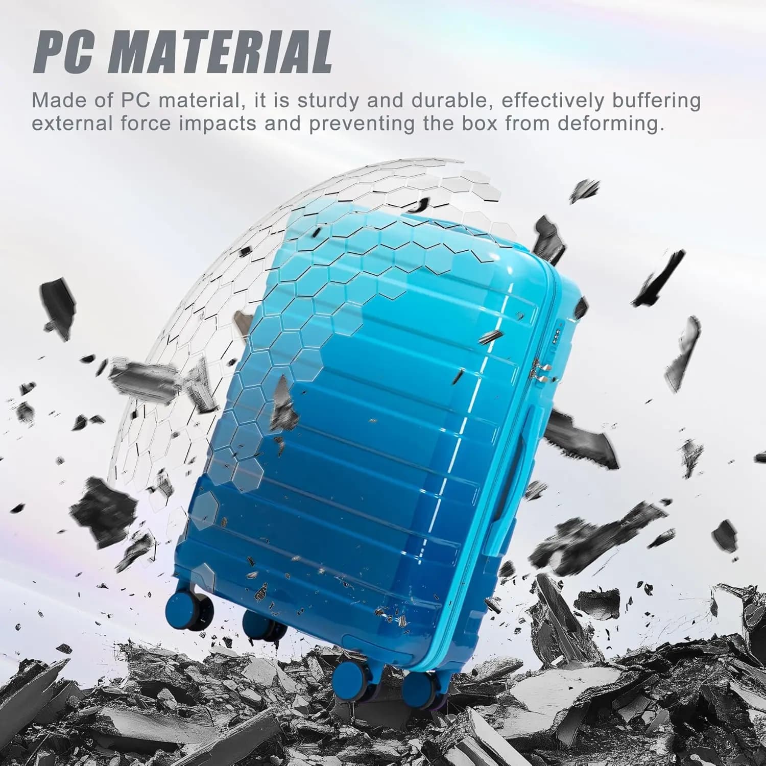 Ensemble de bagages rigides ABS avec roulettes pivotantes et serrure - Valise durable et imperméable