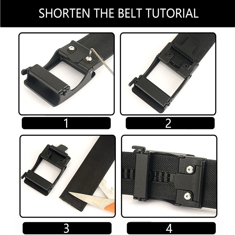 TUSHI 4.3cm ceinture tactique militaire pour hommes boucle automatique en métal épais en Nylon chass