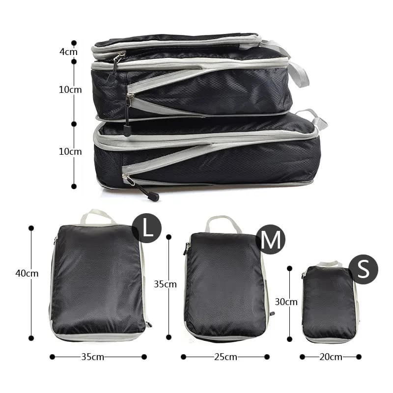 Organiseurs de bagages, sacs de rangement de voyage portables, cubes de compression, sacs de voyage 