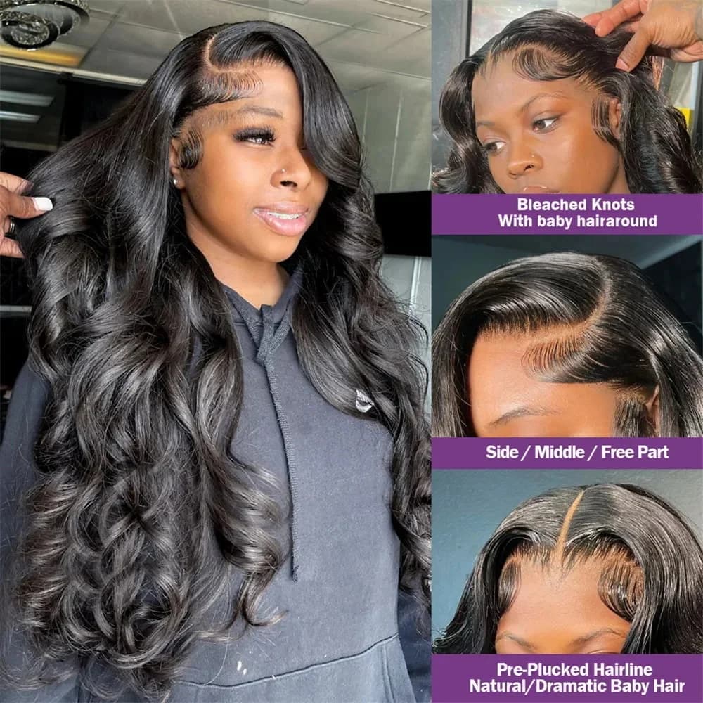 Perruques en cheveux humains ondulés, Lace Front HD transparente 13x6, pour femmes noires, Perruques
