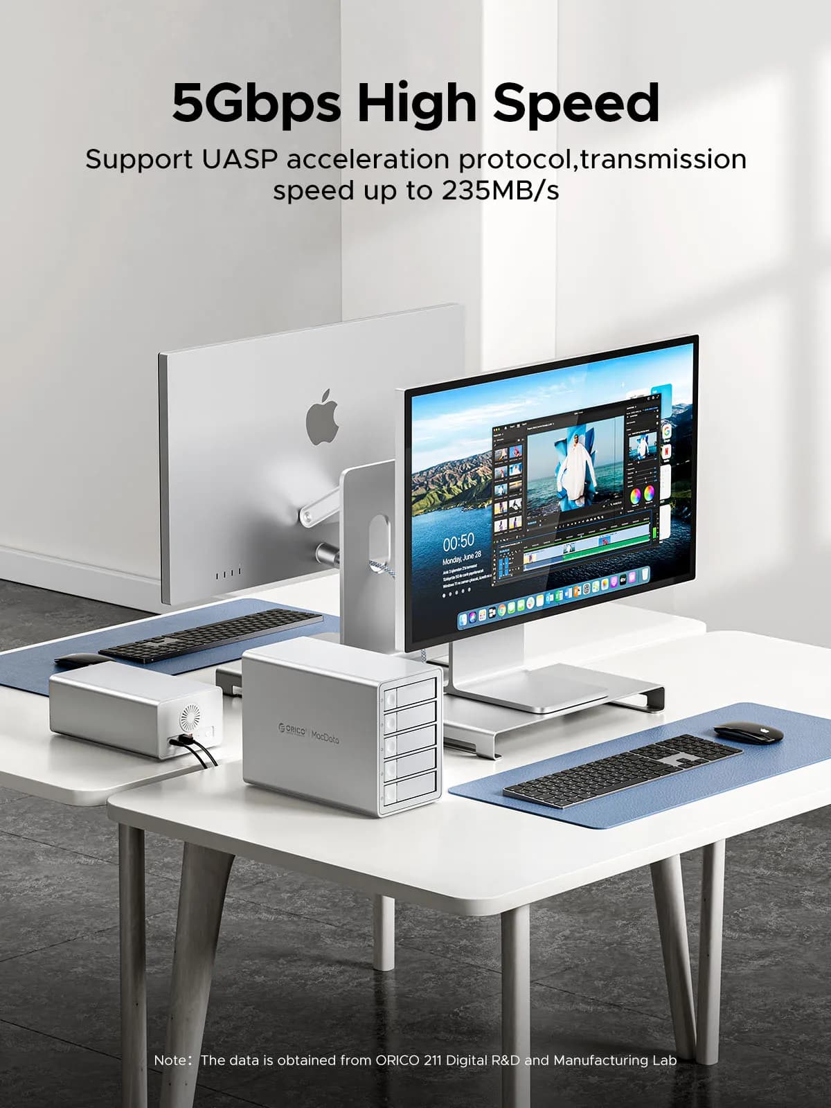 ORICO-Daisy Chain type-c 10Gbps HDD Station d'accueil prise en charge de la puissance RAID 150W pour