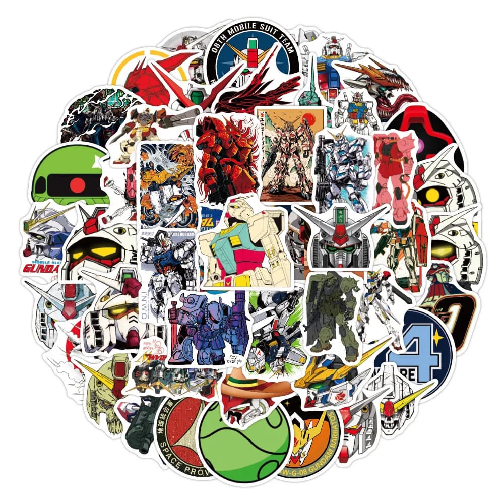 10/30/50pcs Cool GUNDAM Anime Autocollants BRICOLAGE Planche À Roulettes Ordinateur Portable Moto Té