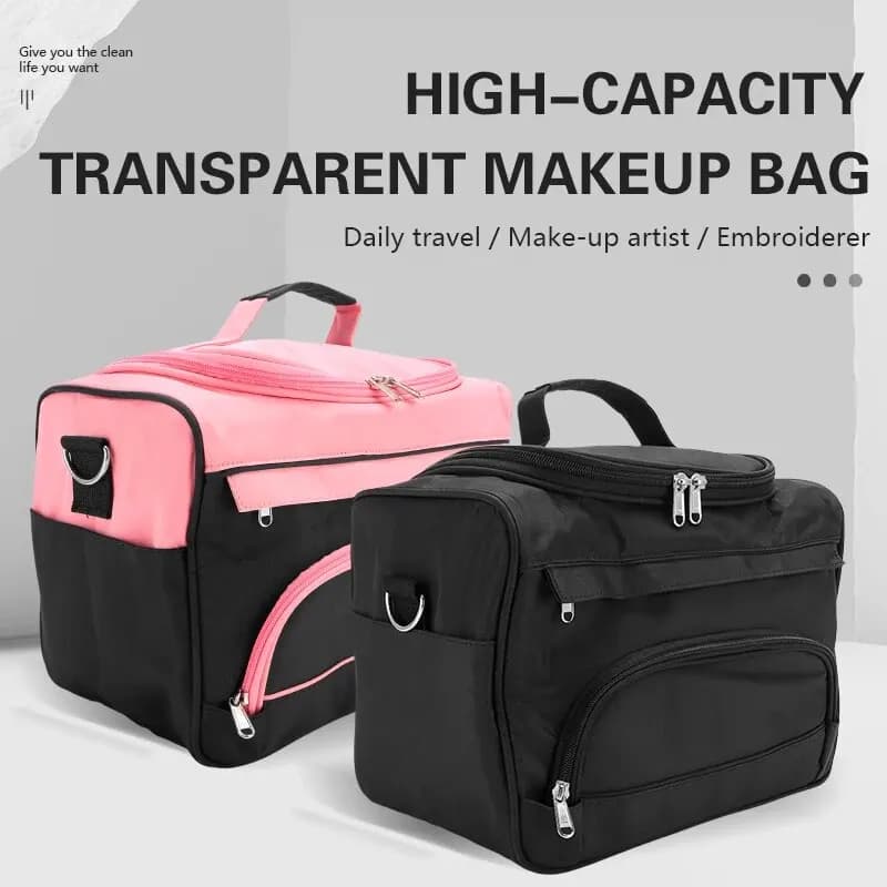 Sac de maquillage professionnel, mallette de rangement pour outils de tatouage d'ongles de Salon, or