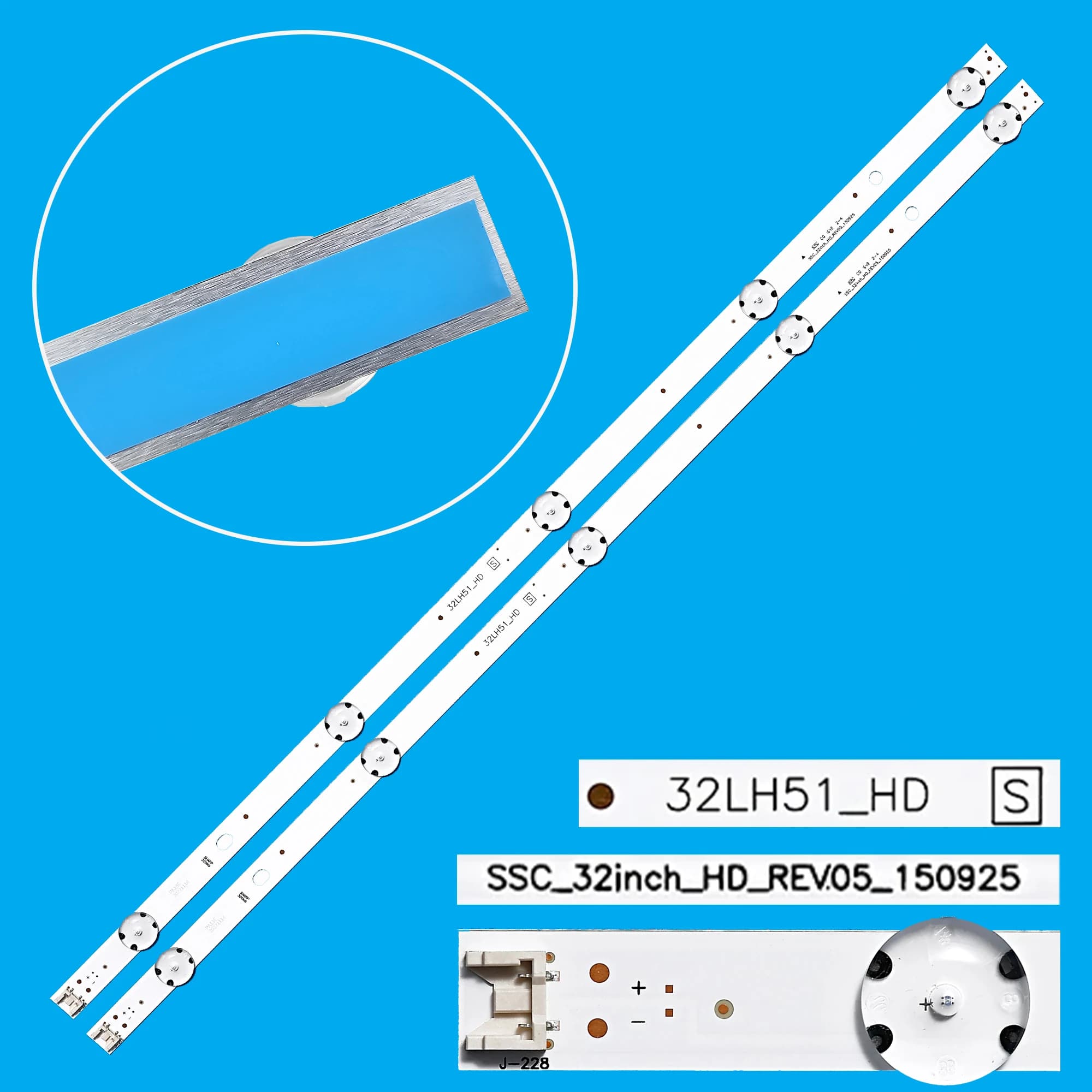 Bande de rétroéclairage LED pour 32LH519U, 32LH590U, 32LH510B, 32LF510U, 32LF510B, 32LH516A, 32LH517