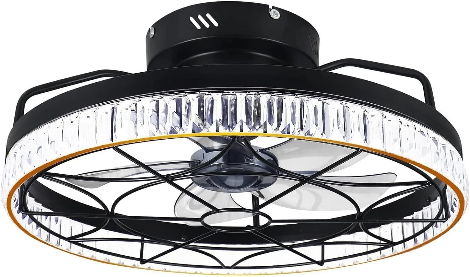 Plafonnier en cage 20 "avec télécommande et télécommande, 5 enceintes, 6 vitesses de vent pour chamb