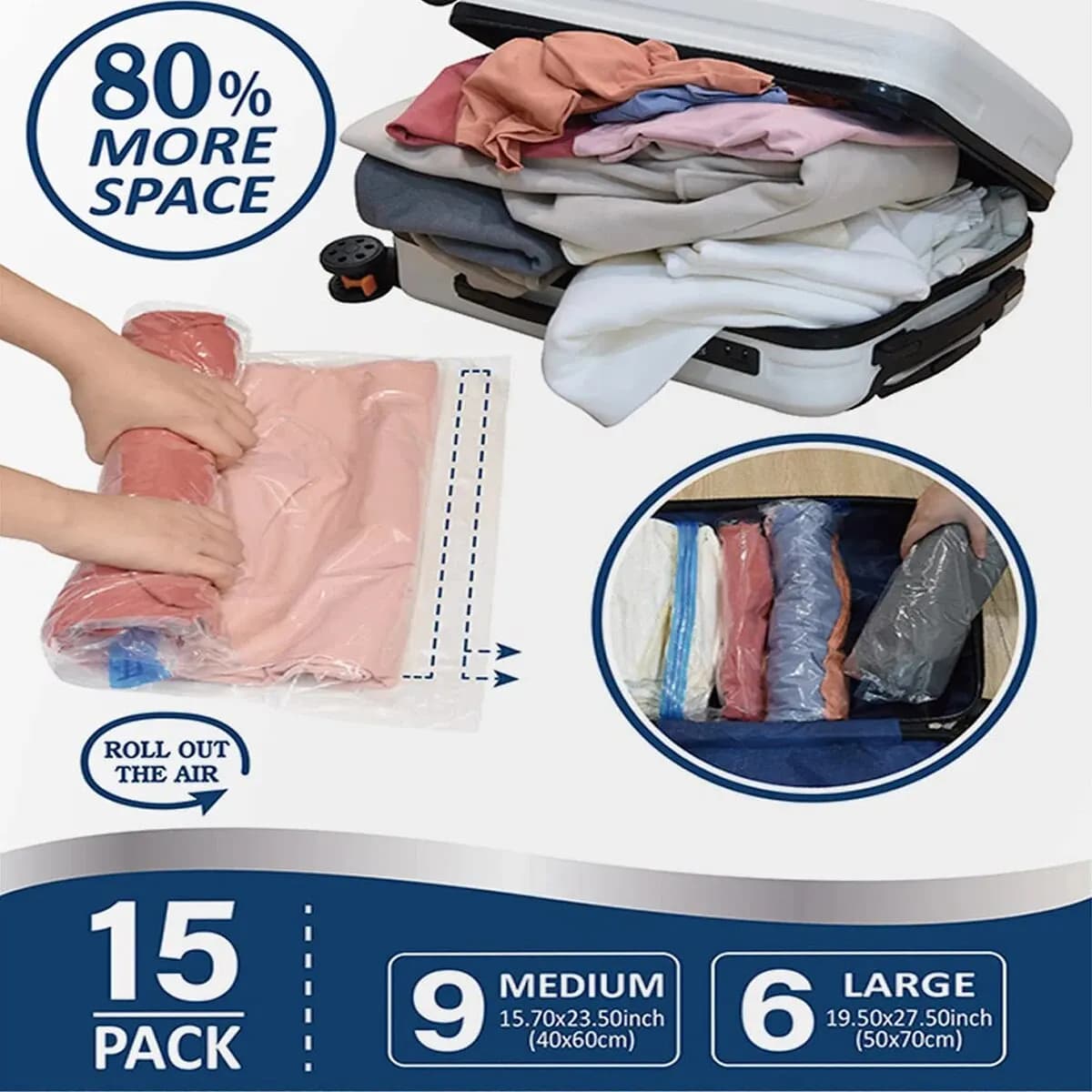 Sacs de rangement enroulables pour voyage, gain de place, pour bagages, vêtements, bateau de croisiè