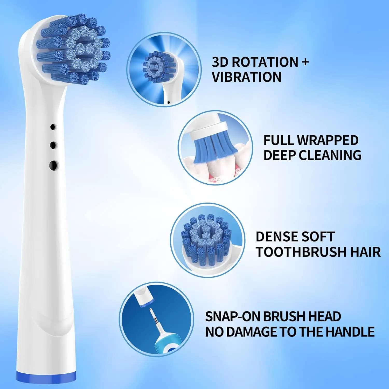 Buses de tête de brosse pour brosse à dents électrique Oral B, 16/20 pièces, recharge de fil sensibl