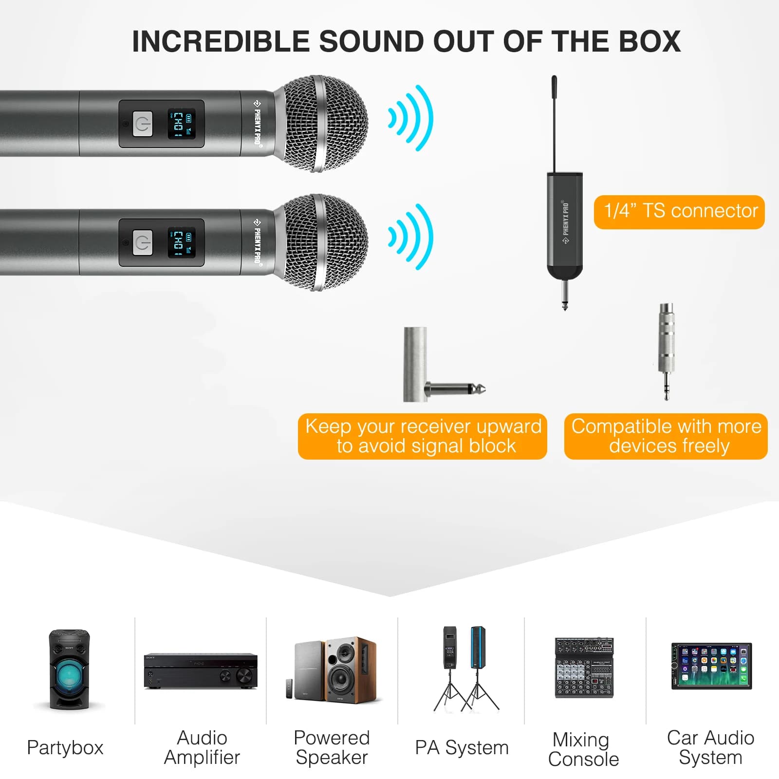 Microphone numérique sans fil Portable à 2 canaux, enregistrement UHF, karaoké, 900mhz, professionne