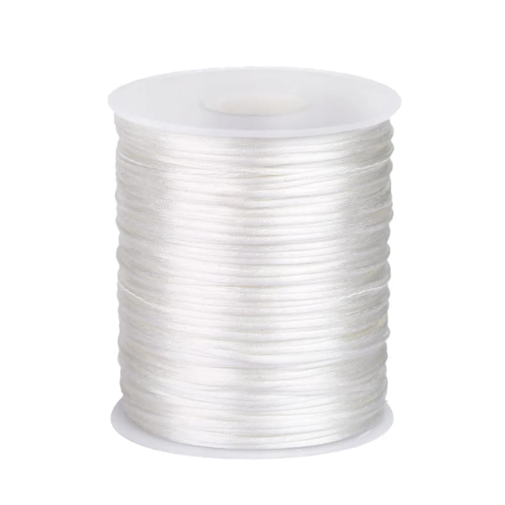Nouveau cordon en satin de 1,5 mm, 100 m, couleur unie, cordon tressé, corde pour l'artisanat