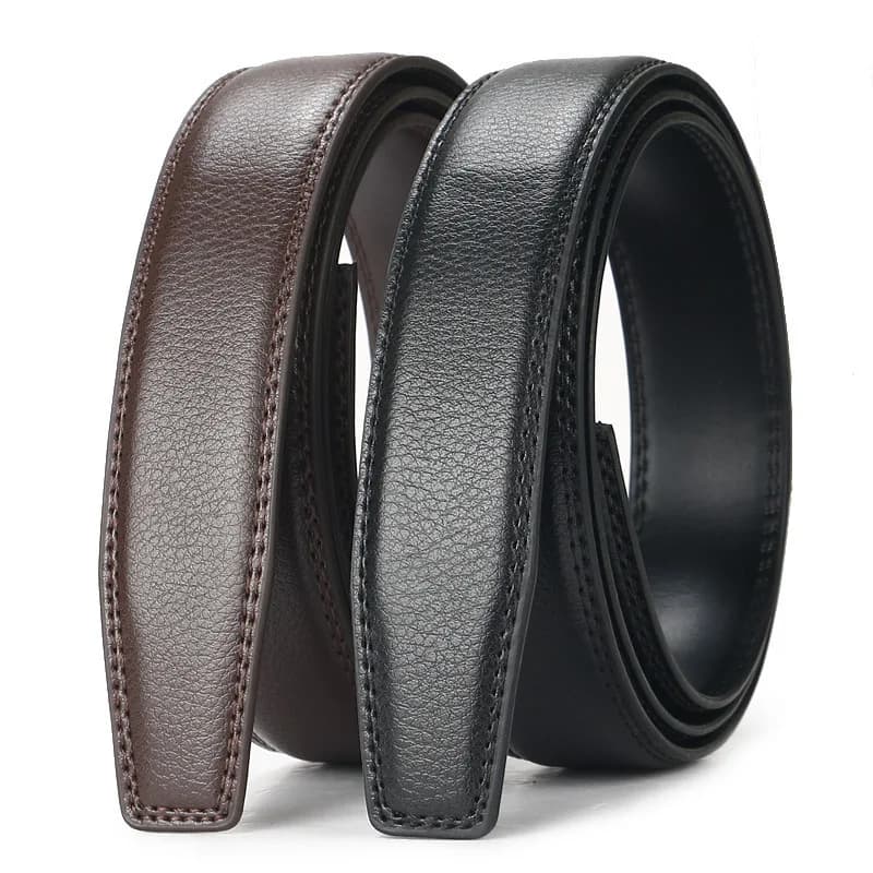 Ceinture décontractée en cuir véritable de haute qualité pour hommes, ceintures à boucle automatique
