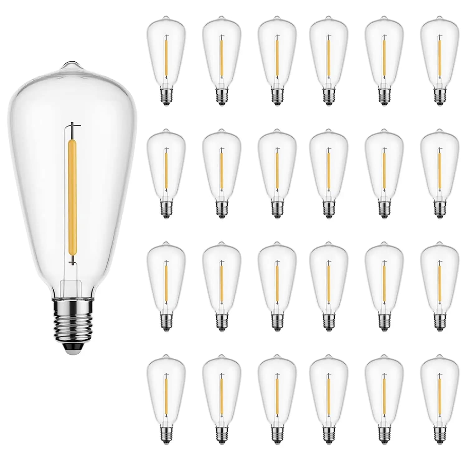 Ampoules incassables décoratives à LED ST38 vintage, ampoules de rechange en plastique E12, 1W, 7W, 