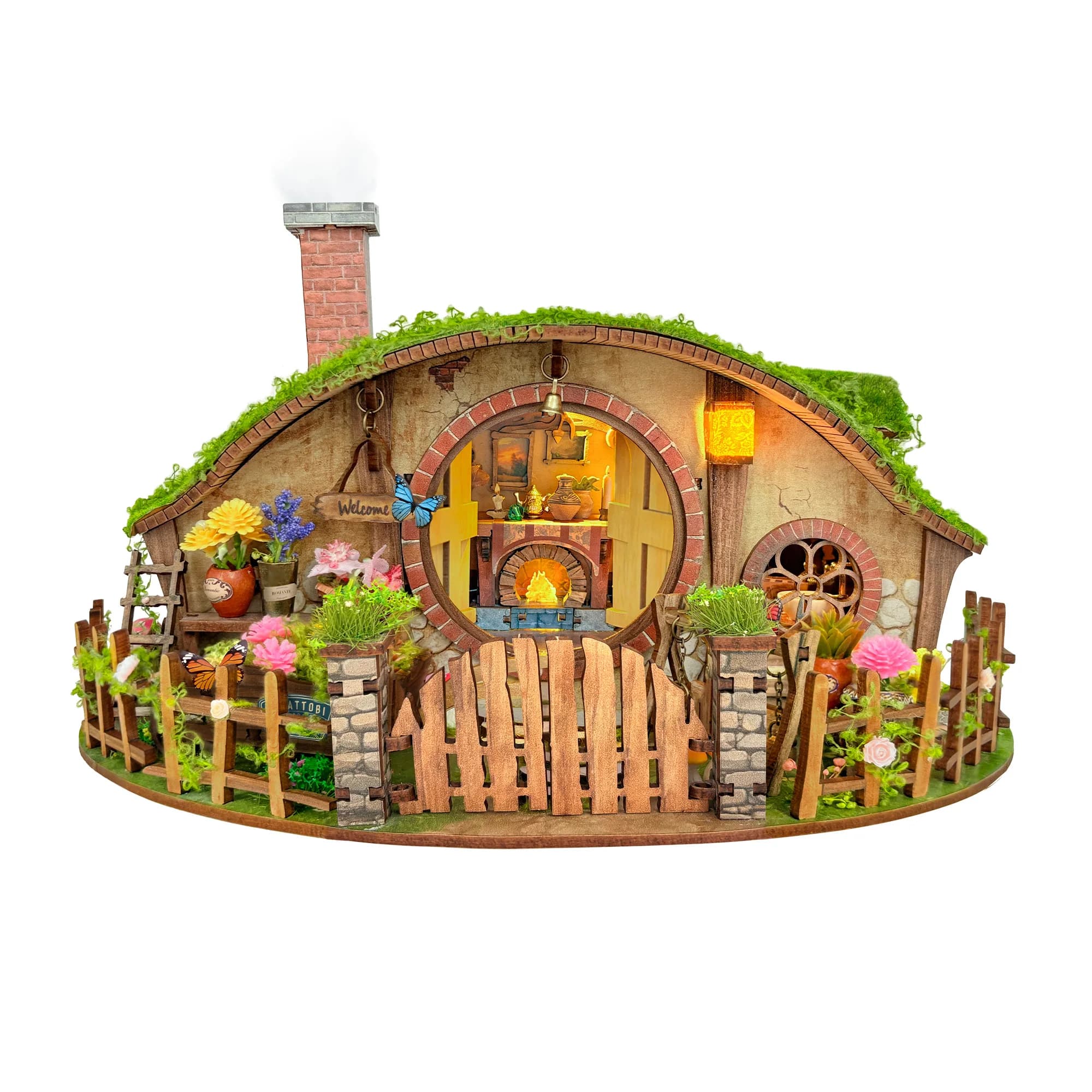 2026 Kit de maison de poupée miniature DIY en bois, modèle Ring Magic Ring Casa, maison de poupée fa