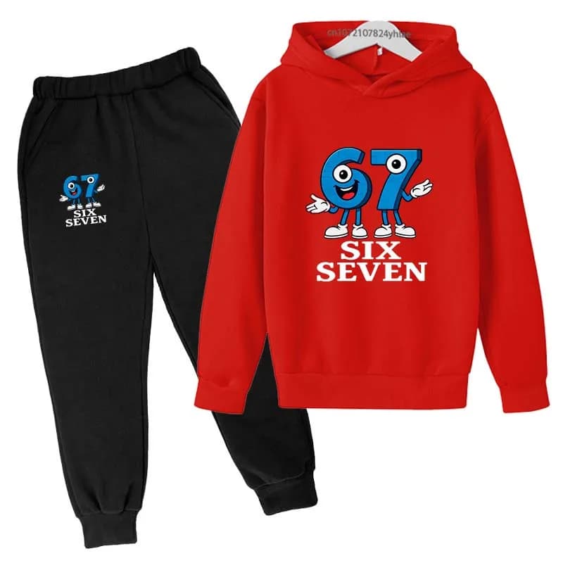Six Seven – sweat à capuche et pantalon pour enfants de 2 à 13 ans, tenue quotidienne décontractée, 