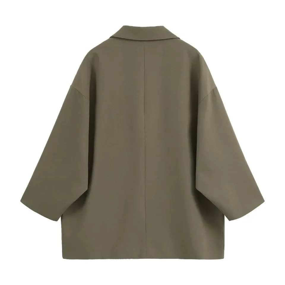 Blazer croisé à manches longues pour femmes, veste chic coréenne, manteau de printemps noir, vêtemen