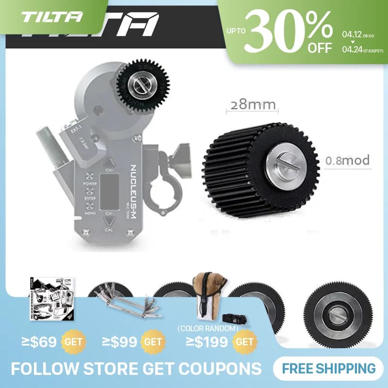 Engrenages de moteur Mod TILTA Nucleus-M 0,4, 0,5, 0,6, 0,7,0,8,0,8 (28 mm d'épaisseur)