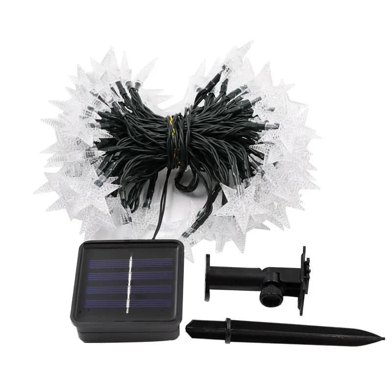 Guirlande lumineuse solaire en forme d'étoile, imperméable, LED, féerique, pour noël, Patio, jardin,