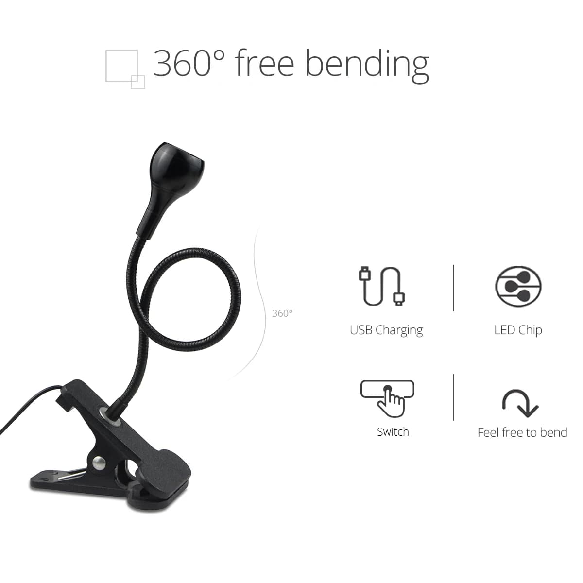 Lampe d'alimentation USB lampe de lecture avec Clip de support lampe de Table Flexible lampes de lec