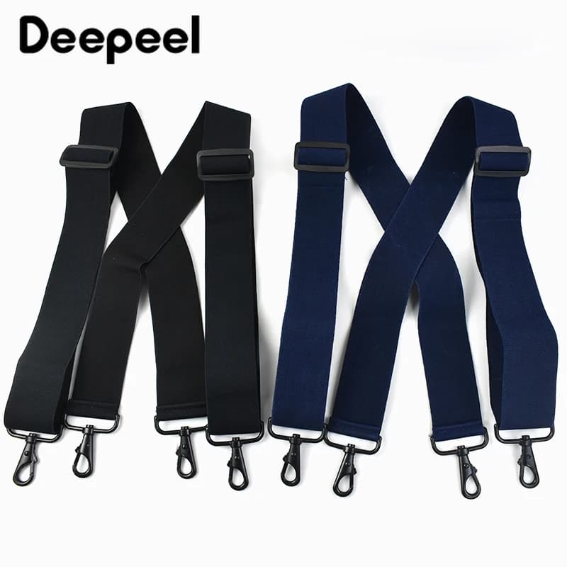 Deepeel-Bretelles Jockstrap larges pour hommes, bretelles pour hommes adultes, 4 clips, crochet, 5x1