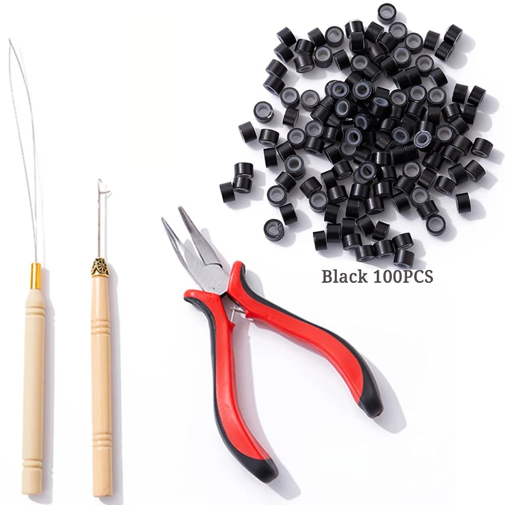 Kit d'outils pour extensions de cheveux, pince à extensions de cheveux i-tip, crochet de traction, d