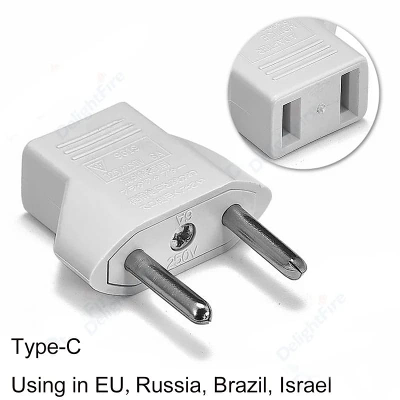 Adaptateur de voyage américain vers ue, américain vers Euro, israël, italie, espagne, russie, allema