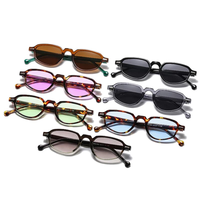 SHAUNA Ins mode populaire petit œil de chat femmes lunettes de soleil rétro clair océan lentille nua