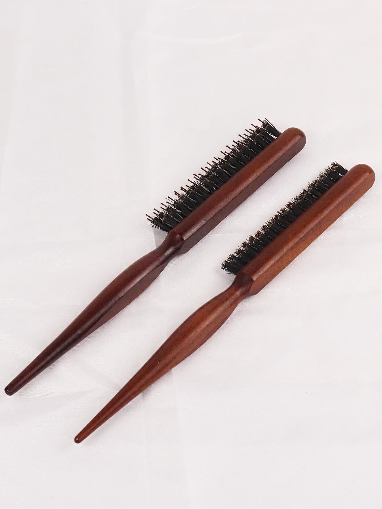 Peigne professionnel à ligne fine, brosse à cheveux à déchirer le dos, manche en bois moelleux, peig