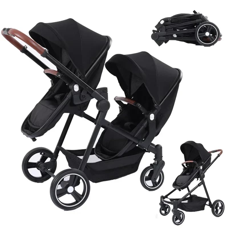Poussette double multifonctionnelle pliable 2026, vélo bébé convertible léger, livraison UE